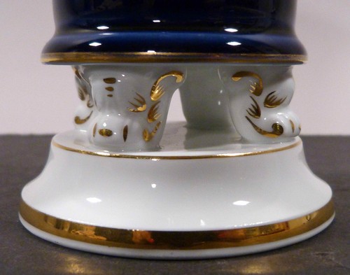 Jarrón lg1/7 Meissen 1924/34 con esmalte de cobalto y decoración floral - Imagen 5 de 8