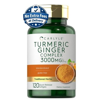 Cúrcuma, Jengibre y Astrágalo 3000mg 120 Softgels con Extracto de Pimienta Negra