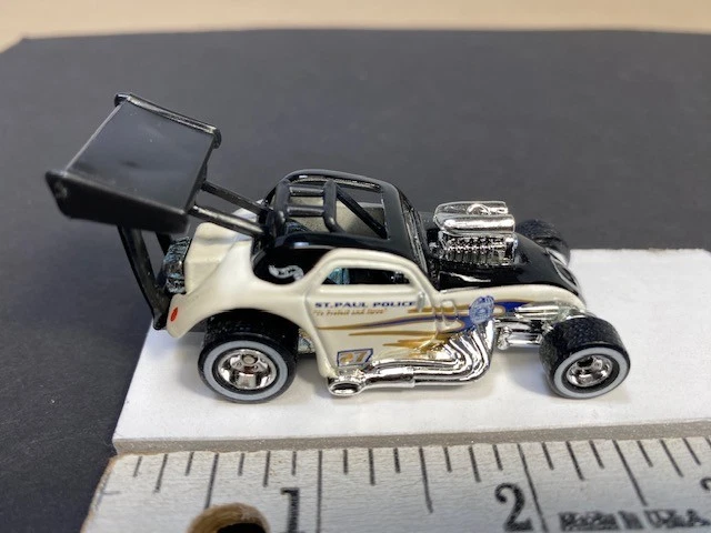 ¡¡COMO NUEVO!!  Serie Cop Rods Hot Wheels 2000.  St. Paul MN. FIAT 500C. Blanco. Suelto. Foto 2 de 4