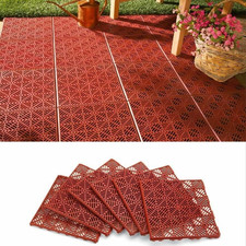 5 PCS Plastic Decking Tiles Interlocking Floor Mats Patio Flooring Grass Garden