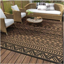 Luxurious Waterproof Reversible 5x8 ft Patio Rug - Boho Design for All Spaces