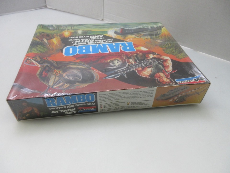 Monogram Rambo Attack set Chopper and riverboat 1/48 scale Vintage ...
