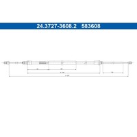 Seilzug Feststellbremse ATE 24.3727-3608.2 FüR Renault Fluence
