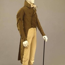 Men's Brown Wool Regency Boy Costume Coat, Only Coat For Sale