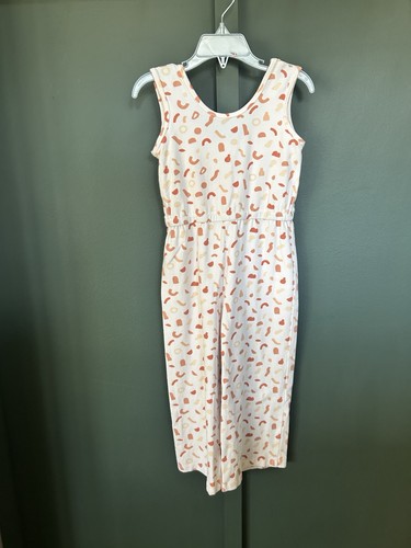 Size 6 Girls Alice + Ames Romper Outfit, Excellent Cond, White & Orange Print