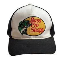 Bass Pro Shops Snapback Trucker Hat Black OSFM Embroidery Mesh Gone Fishing