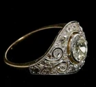 ART DECO VINTAGE 3.85 CTS MOISSANITE 935 ARGENTIUM SILVER ENGAGEMENT RING