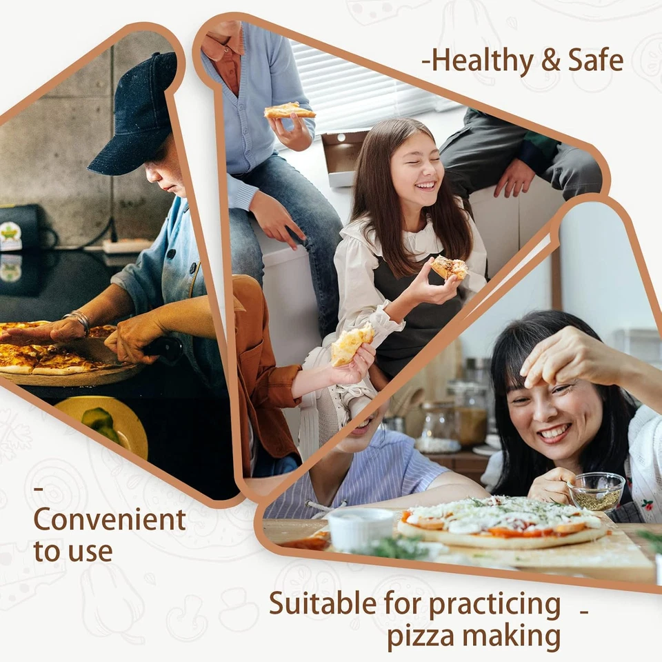 Cáscara de pizza de 12 pulgadas, paquete de 2 paletas de pizza de bambú, cáscaras de pizza de madera para hacer pi Foto 4 de 4