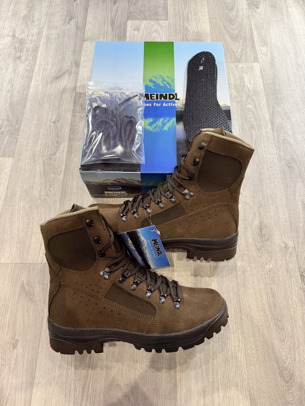 Botas Meindl Desert Fox Alta Responsabilidad Caminar Senderismo Botas de Combate, Marrón, 9M Reino Unido