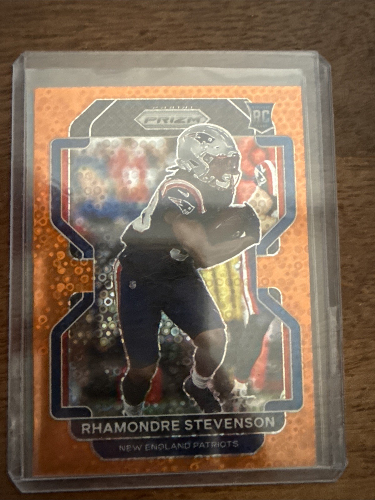 2021 Prizm Rhamondre Stevenson RC #367 Orange Disco Prizm Patriots