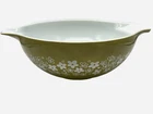 Vintage PYREX 444 Spring Blossom Green Crazy Daisy Cinderella 4 QT Bowl Dish
