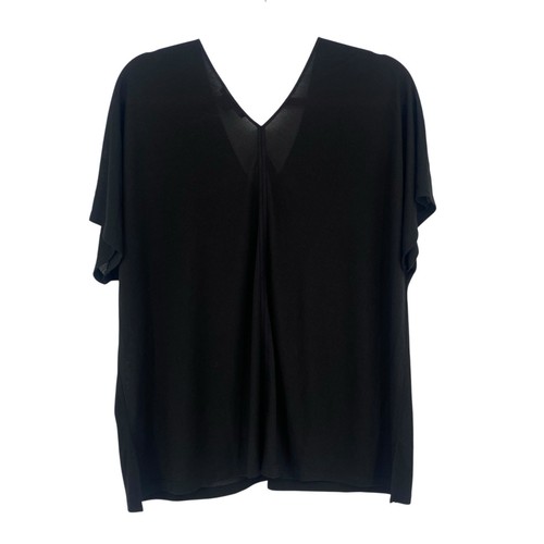 Camicetta Vince donna taglia M nera manica dolman scollo a V maglia rayon leggera - Foto 3 di 7