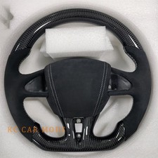 Custom Black Carbon Fiber Alcantara Steering Wheel for 2016 Infiniti Q50 Q60 Q70