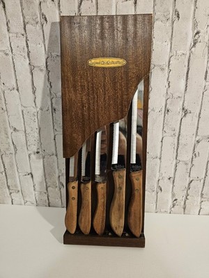 Regent Sheffield Stainless Steel 5-Piece Knife Set with Wooden Handles and Block