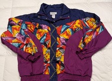 Vtg 90s LAVON Women's Tracksuit Jacket Small Multicolor