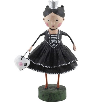 Lori Mitchell Skeleton Princess Halloween Black Dress Figurine Figure Folk Art