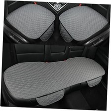 Linen Car Seat Covers,Bottom 2 Front Seat Covers 1 Rear Bench Seat Cover Gray