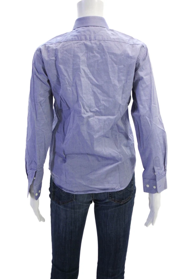 Camisa de vestir Michael Kors para niños con botones azul algodón talla 14 Foto 3 de 4