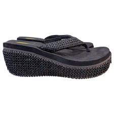 Volatile Bahama Rafia Platform Thong Vacation Sandals Size 8