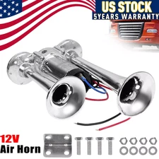 600DB Dual Trumpets Super Loud Car Electric Air Horn Truck/Boat/Train Speaker