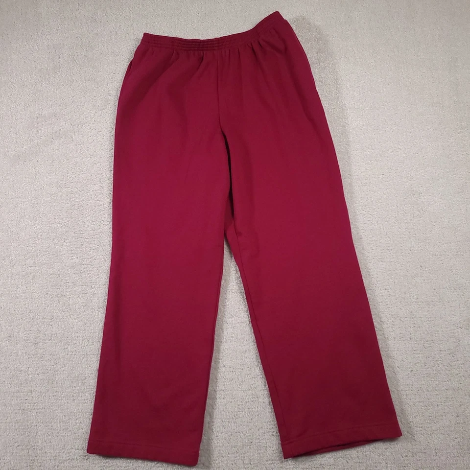 Alfred Dunner Pants Women's 12 Red Sweatpants Polyester Blend Elastic Waist - Image 2 of 4