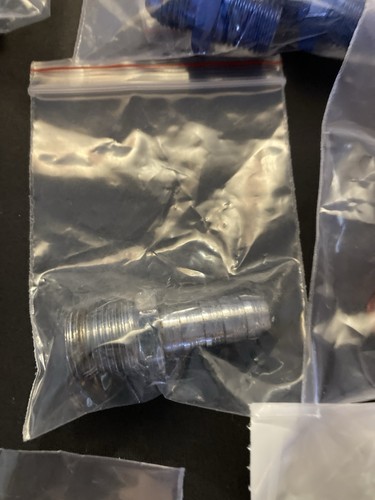 Engine Lot of Performance Fittings & A Braided Brake Line Blue/Red 15 Items NEW - Picture 7 of 17
