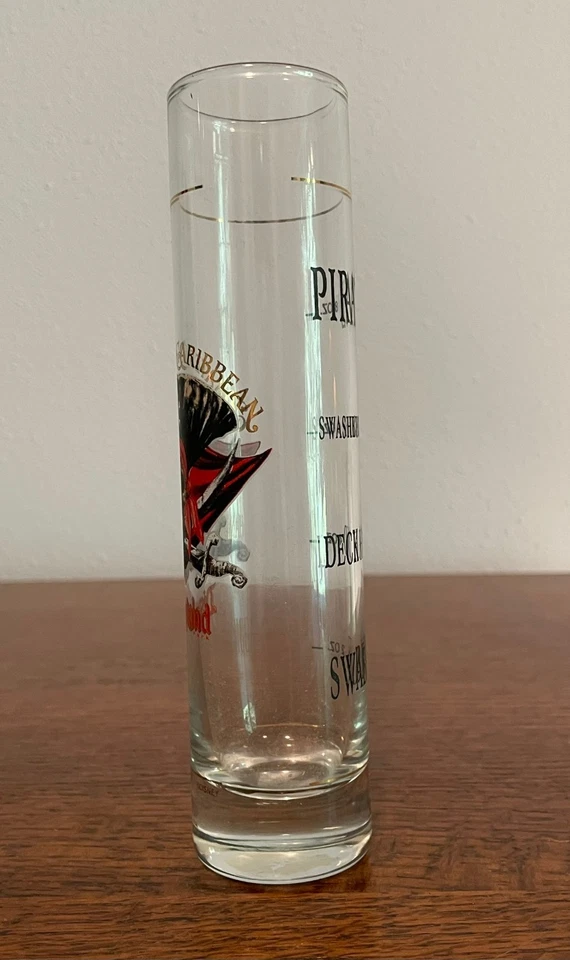 Disney Piratas del Caribe Alto Shot Glass - Disneyland Souvenir 7.5" H Foto 2 de 4