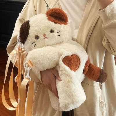 Cat Plush Crossbody Bag Travel Purse Purse for Outdoor Vacation Shopping