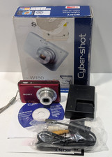 Sony Cyber-Shot DSC-W180 10.1MP Digital Camera Red w Box Charger Cables Battery