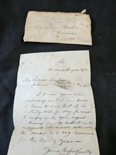 Rare Pre Civil War Embossed Letter 1860 With Original  Envelope