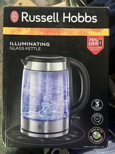 Russell Hobbs, Brushed Stainless Steel Glass Electric Kettle, 1.7L, 21600-10