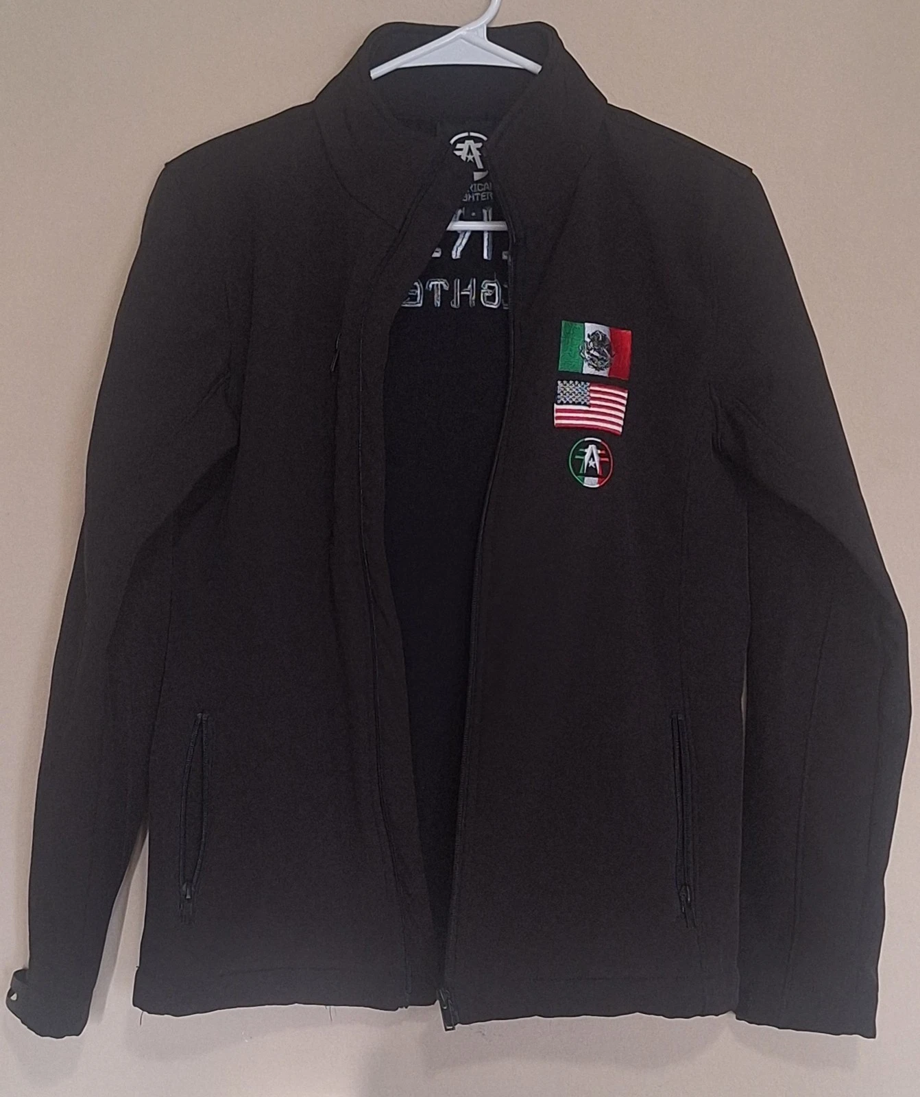 American Fighter Mens Size Small Softshell Jacket Black Western Mexico Cowboy