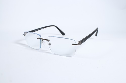 Armani Exchange AX 1064 Mens Grey 6003 Rimless Metal Glasses Eyeglasses Frames