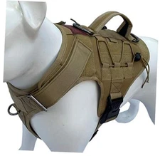  Tactical Dog Vest Harness – Military K9 Dog M (24.4"-31" Girth) Coyote Brown