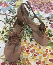 Tory Burch size 7M Tan nappa leather Blossom flat sandals