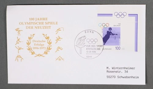 MayfairStamps Germany FDC 1996 Olympic Centennial Figure Skating First Day Cover