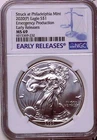 2020 (P) SILVER EAGLE NGC MS69 EARLY RELEASE EMERGENCY ISSUE PHILADELPHIA MINT