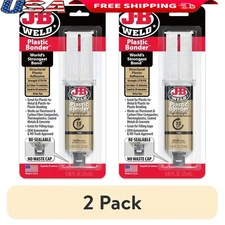 2 Pack Plastic Bonder Epoxy Adhesive Syringe Quick Setting Strong Repair 25ml US