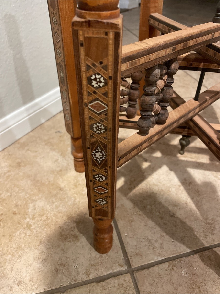 Vintage Persian Hand Hammered Moroccan Brass Coffee Tea Table