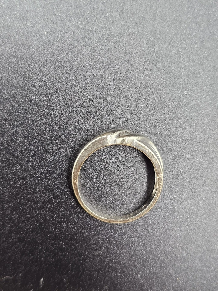Anel de aliança de casamento de aniversário de ouro branco 14k sólido com diamante 3,8 gr - Imagem 3 de 4