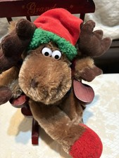 VTG Dan Dee Rocking Reindeer Moose Plays Grandma Got Run Over - Works