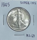 1945 Walking Liberty Half Dollar Bright White Gem Bu Perfect Obverse N Reverse