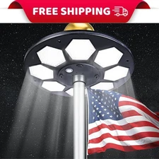 Solar Flagpole LED Light,Black 160 LED Ultra Bright Flag Pole Light for 15-25 Ft