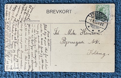 Vintage 1922 Photo Postcard, Denmark Little Boy, mailed within Denmark (Green) - Bild 2 von 2