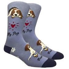 Beagle Dog Socks Fun Novelty Dress Casual Unisex SOX FineFit One Size Puppy Pet