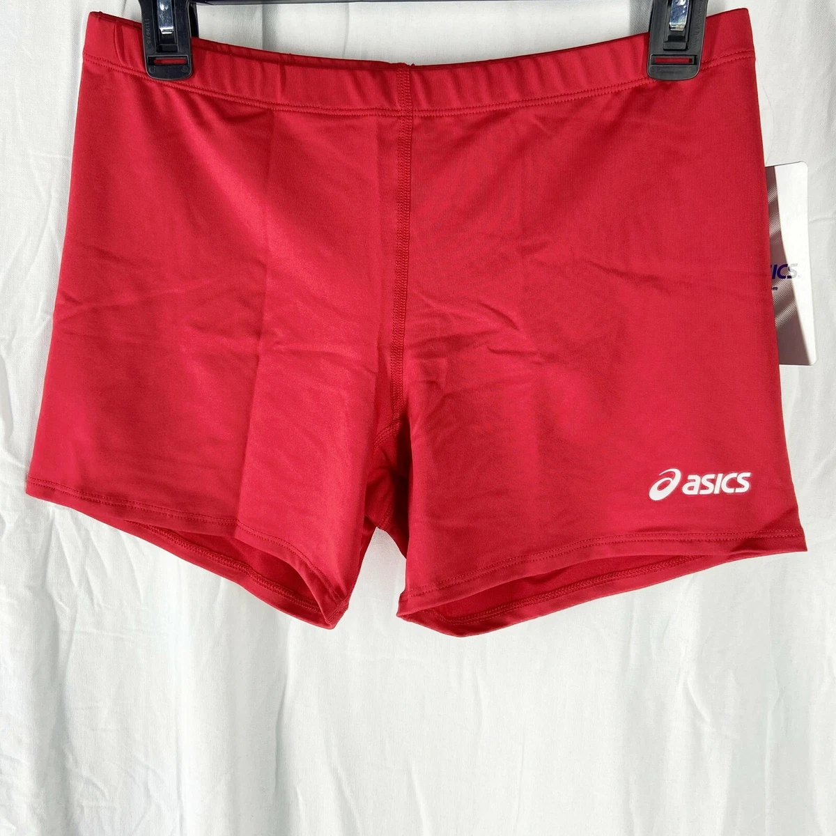 Asics Womens 4 Court Volleyball Spandex Red Shorts Size 2XS, XS