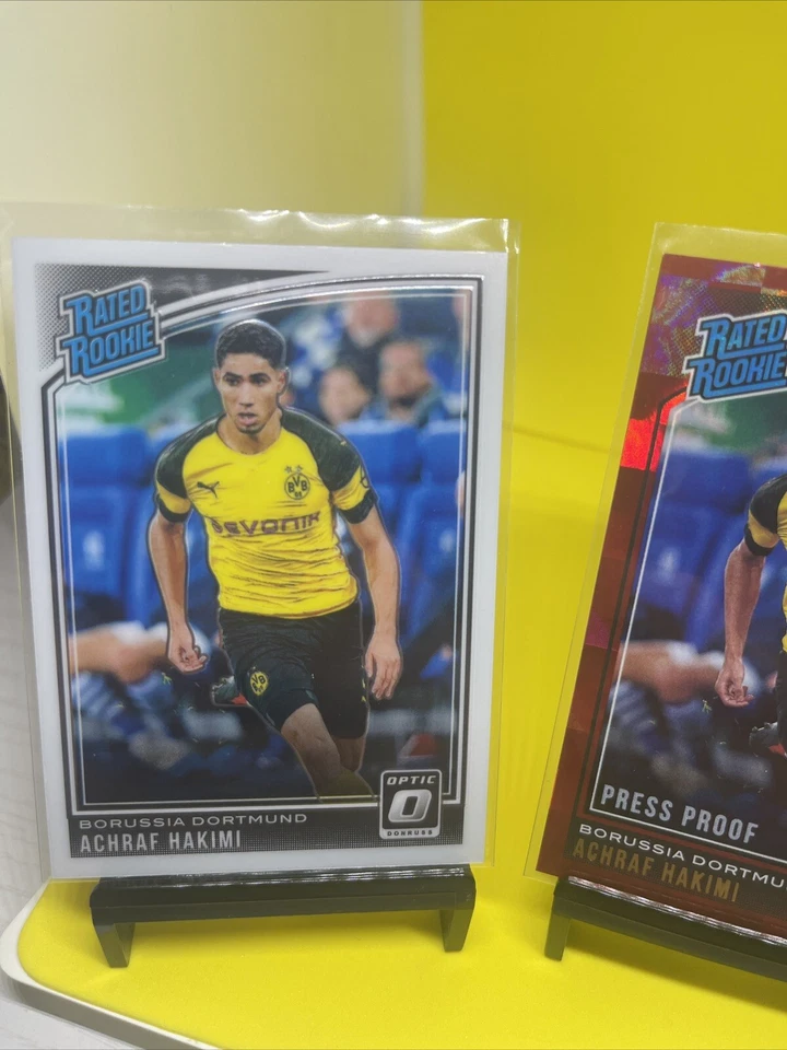2018-19 Panini Donruss ACHRAF HAKIMI novato prueba de prensa rojo #181 + óptica + base Foto 3 de 4