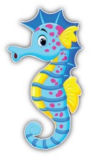 Cute Seahorse Animal Cartoon Car Bumper Sticker Decal