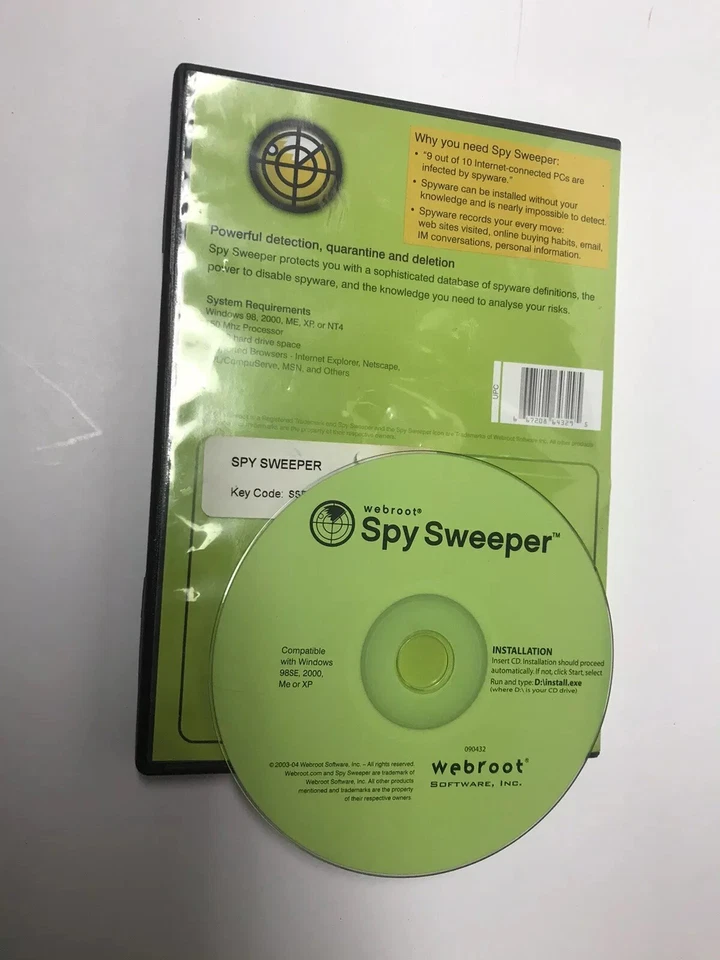 Webroot Spy Sweeper (CD-ROM) 2003-2004 con código clave - detección de spyware Foto 2 de 3