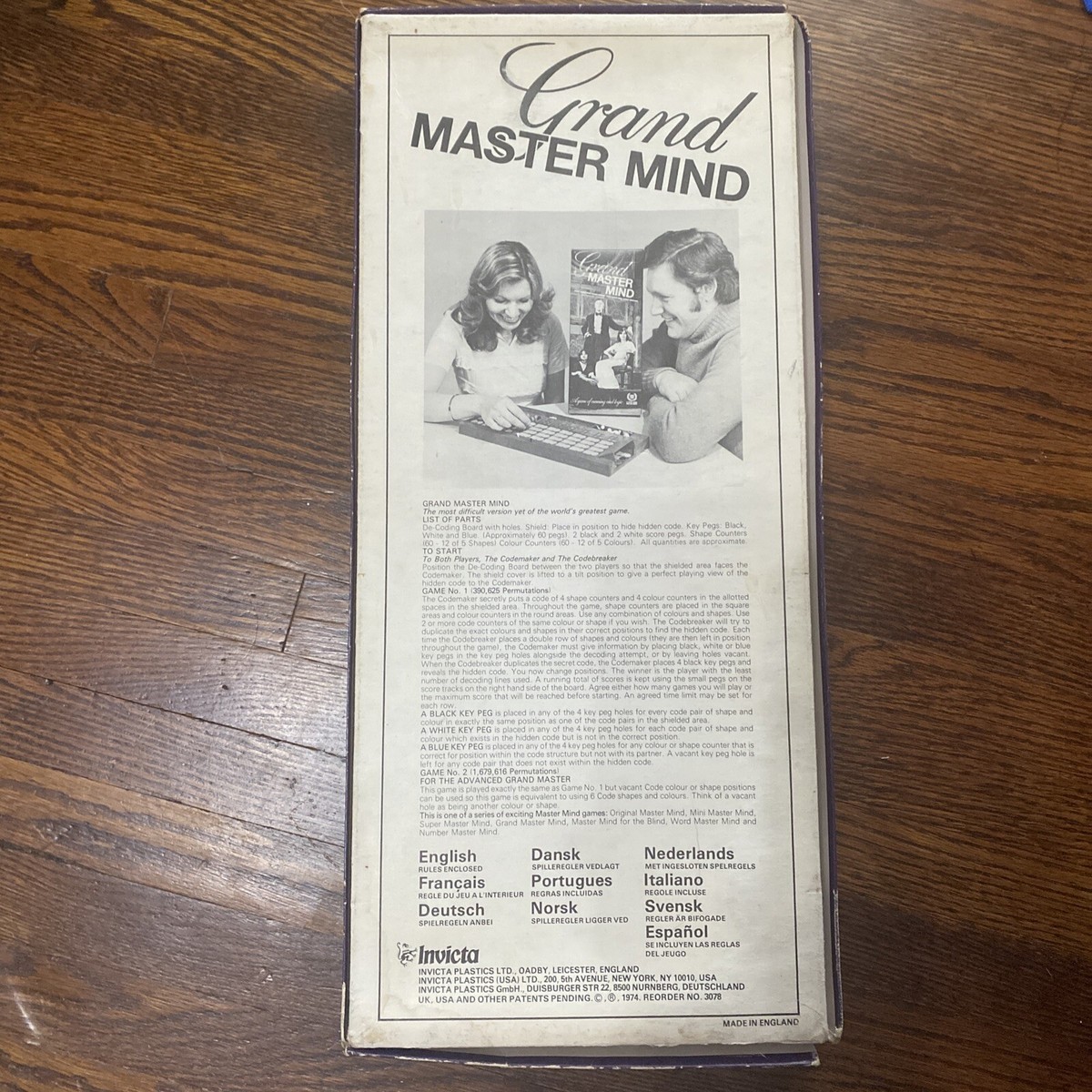 Mastermind Grand Master Mind board game Invicta Plastics Inc